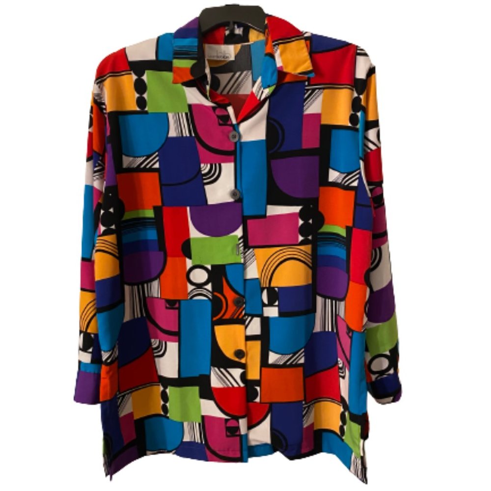 Vintage Bonnie Blain - 80's Geometric Blouse